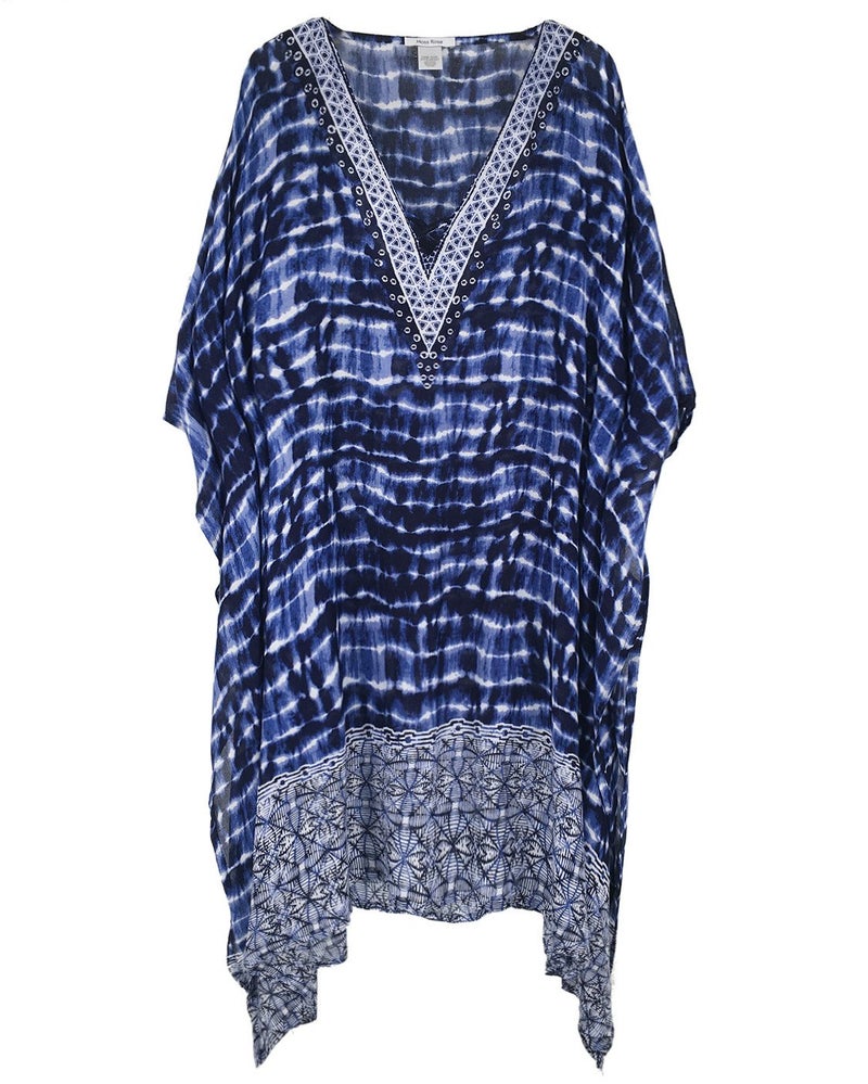Moss Rose Women's Swimsuit Cover up Beach Kaftan for Bathing Suit with Floral Pattern - Image 5